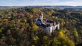 KonopiÃÂ¡tÃâº - aerial drone view of czech castle Royalty Free Stock Photo